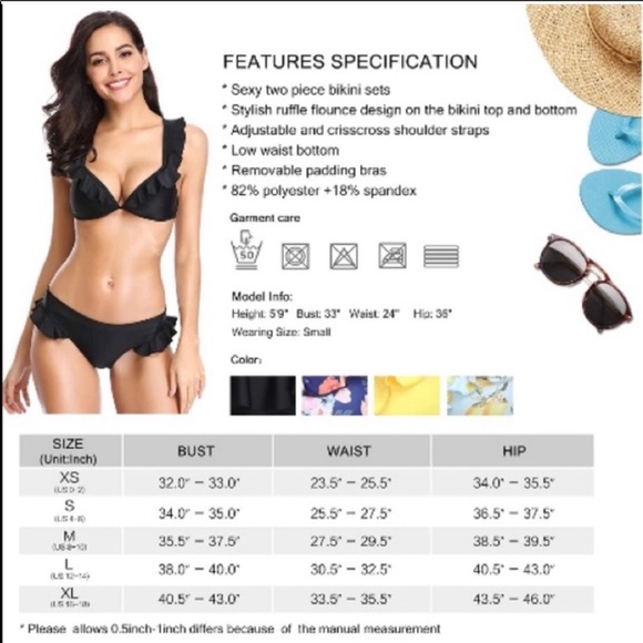 New Black Marinavida Flouncy Bikini Set - Picture 5 of 8